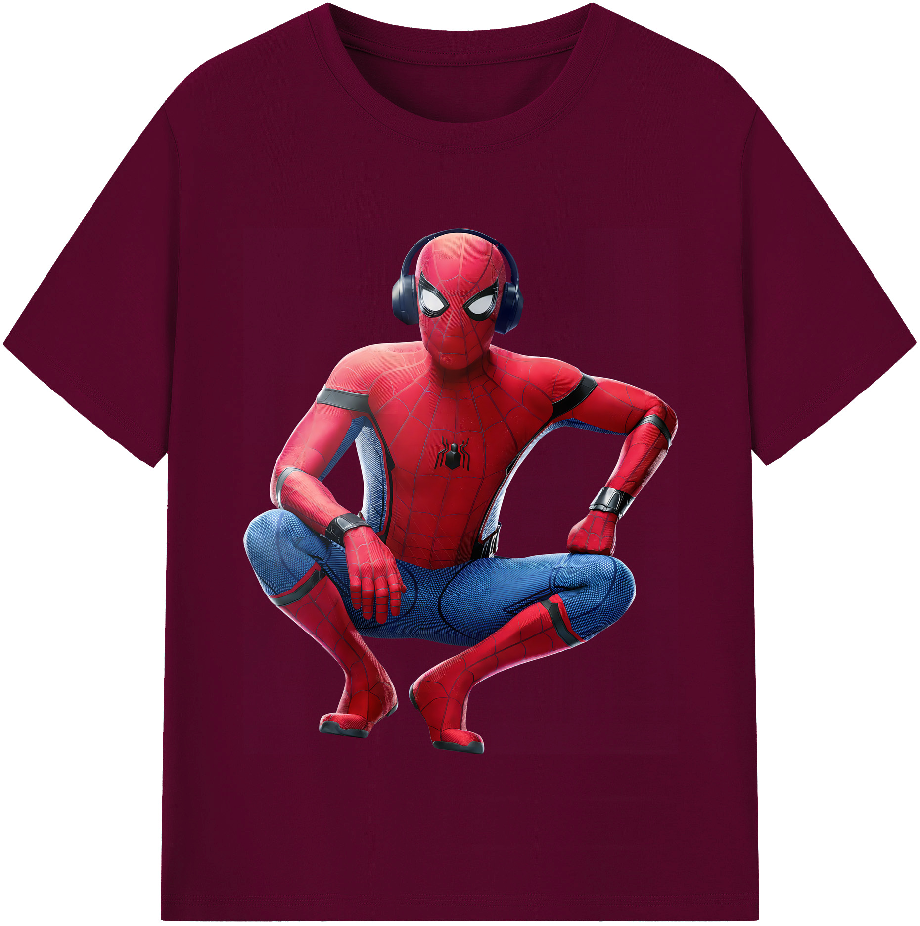 （画像用） Spider Man スパイダーマン レディースカジュアルプリントTシャツ（綿100％）